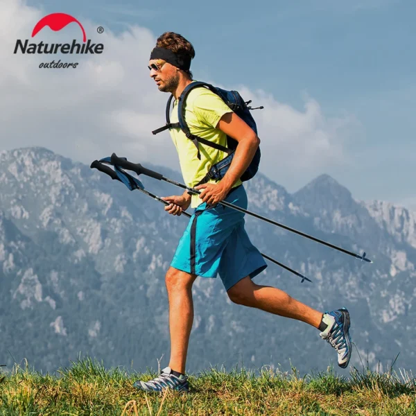 Kije trekkingowe NATUREHIKE ST08 Ultralight Carbon, fioletowe, 130 cm - obrazek 6