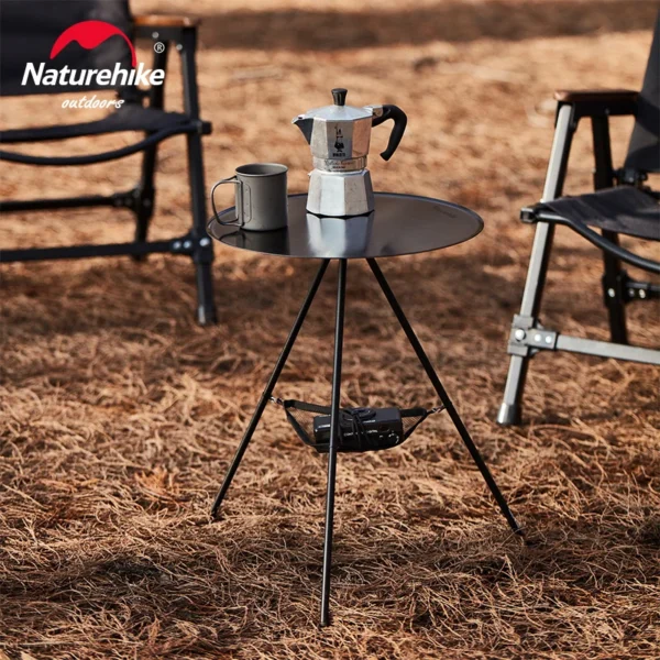 NATUREHIKE Aluminum Folding Camping Table, Black - Image 2